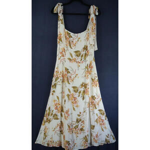 NEW, REFORMATION Twilight Midi Dress In orange multi Size 2 #MD1252